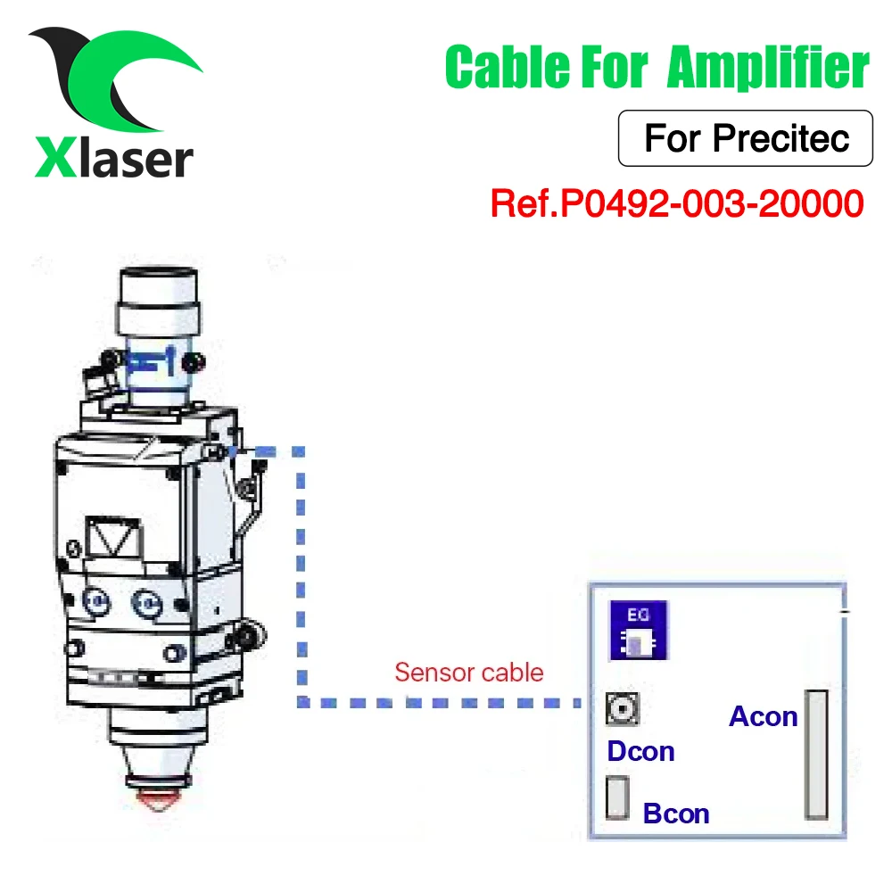 XLaser 20 미터 광학 RF 케이블 P0492-003-20000 섬유 레이저 커팅 헤드 Precitec 레이저 헤드 용 4 코어 증폭기 케이블