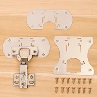 ชุดซ่อมบานพับตู้สแตนเลส 10/2 ชิ้น แผ่นยึดบานพับประตูพร้อมรูสำหรับตู้ครัว เฟอร์นิเจอร์ในบ้าน 6