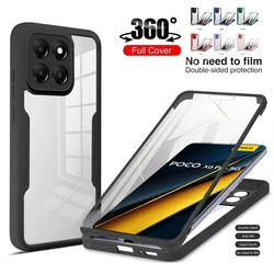 360 Full Cover Clear Phone Case with Front and Back Protection - POCO M4 Pro 5G (Black)