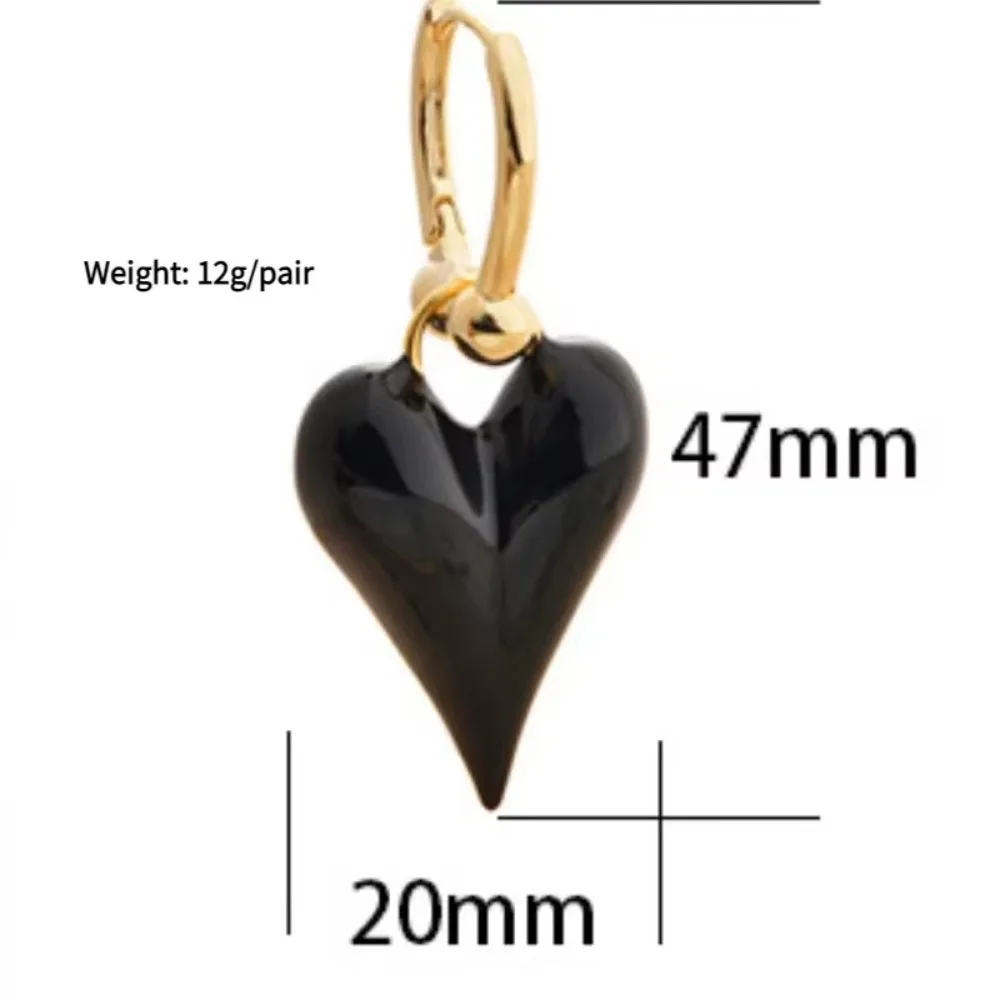 Temperament Heart Dangle Earrings Pretty Design Enamel Resin Drop Earrings Ear Accessories Fashion Jewelry For Girl Women Gifts