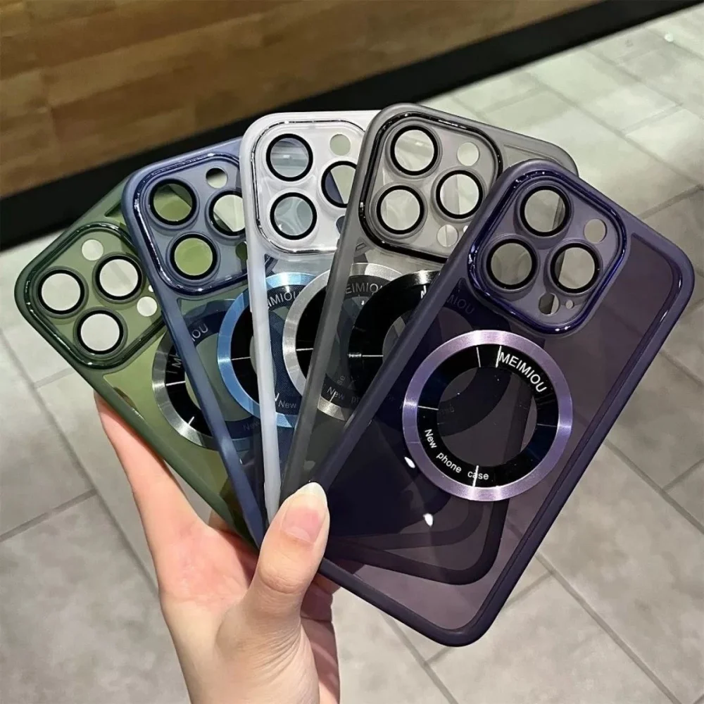 Luxury Shockproof Matte Phone Case with Transparent Bumper Cover