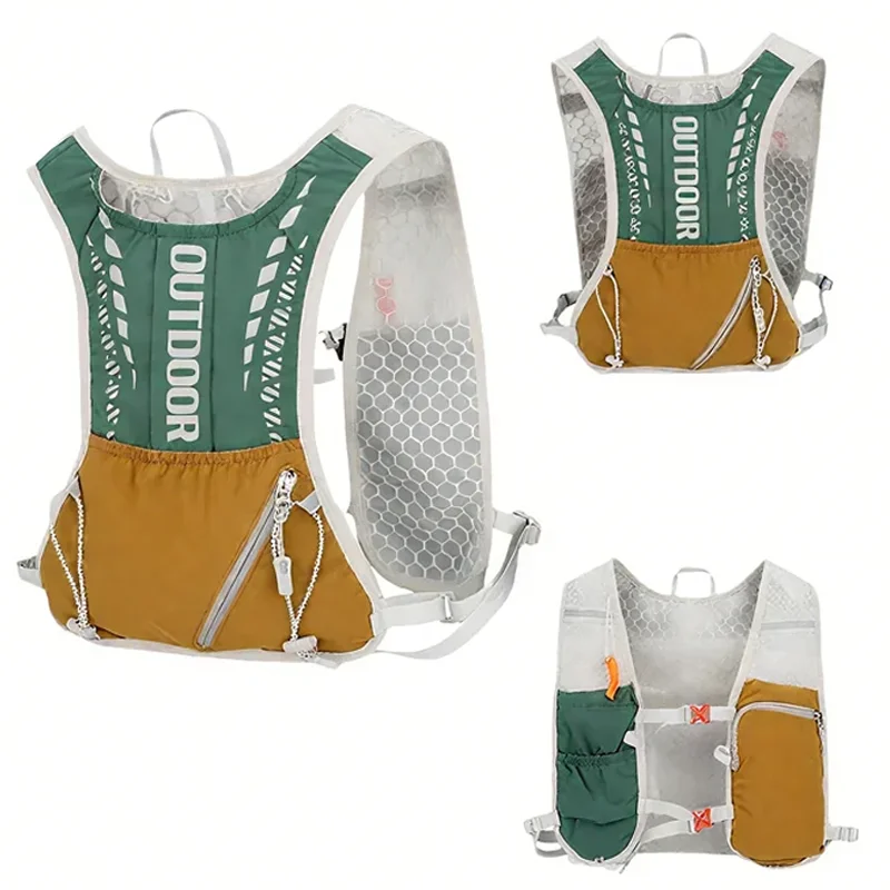 Reflective Running Hydration Vest Cycling Backpack Outdoor Sports Climbing Hiking MTB Road Bike Adjustable Vest Bag