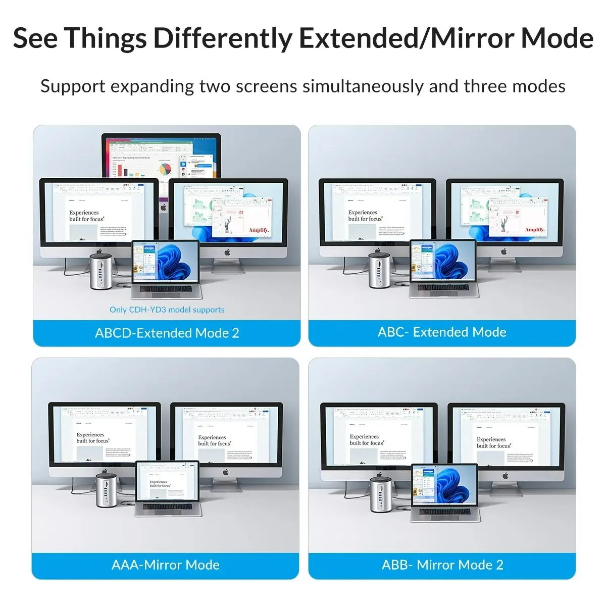ORICO 15-in-1 게임 베이스 USB 허브 PD100W 전원 공급 장치(4K 60HZ 어댑터 포함) 도킹 스테이션 충전기 데스크 스플리터 Rj45 이더넷 확장기