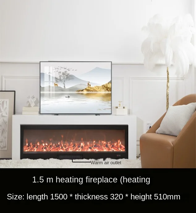 Fireplace Tv Background Wall Solid Wood Tv Cabinet Simulation Fire Home  Heater Simulation Furnace Core - Fireplaces - AliExpress