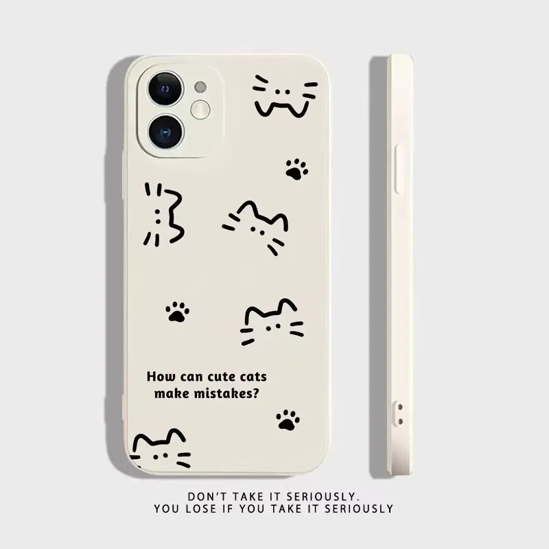 Adorable Cat Design Phone Case in Soft Pastel Shades
