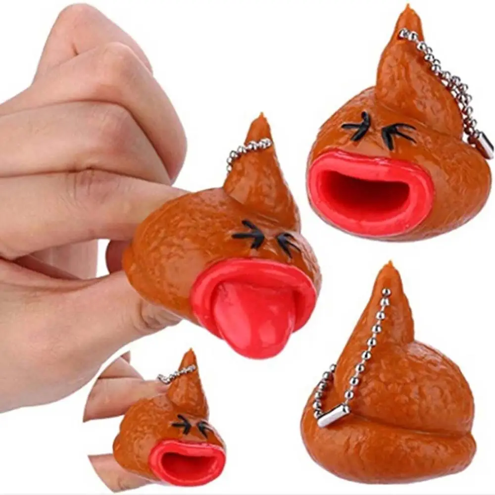 

Children Kids Antistress Little Tricky Prank Fidget Toy Pop Out Tongues Poop Keychains Tongue Out Poop Toy Emoticon Toy