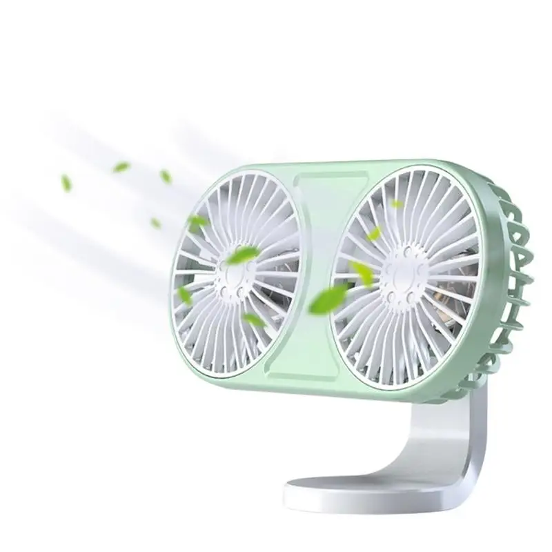 

Портативный охлаждающий вентилятор для автомобиля, портативный охлаждающий вентилятор для автомобиля с двойной головкой, Портативный тихий Электрический автомобильный вентилятор со штативом