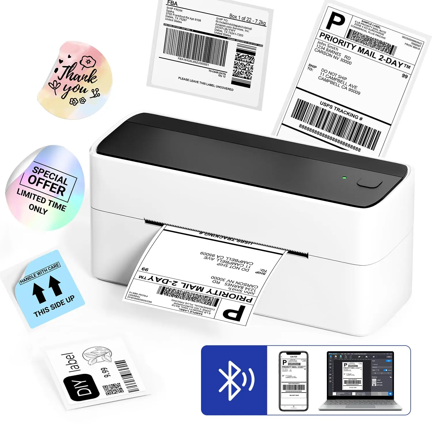 Phomemo Bluetooth Thermal Shipping Label Printer 4x6 for