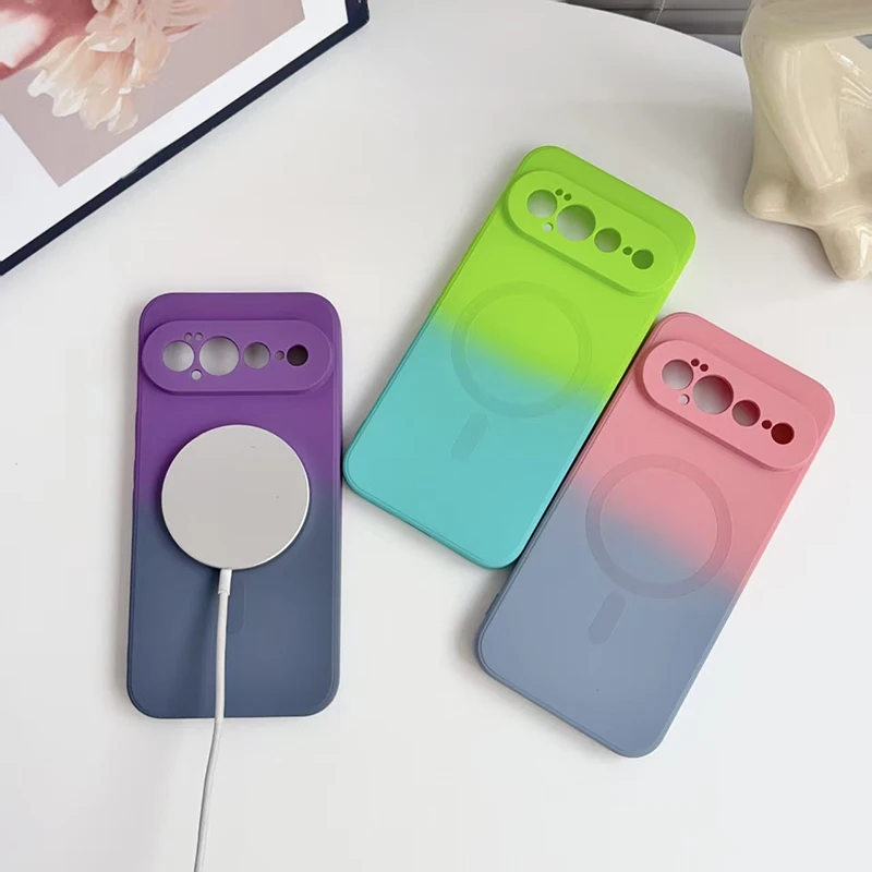 Gradient Mixed Color Wireless Charging Phone Case - All-Inclusive Protective Cover