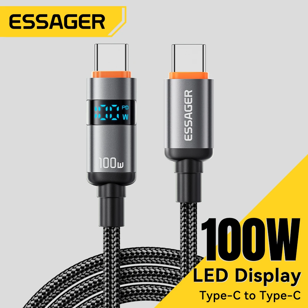 Type c cable 100W Type C to Type C 5A PD Fast Charging USB to USB Display Cable for Macbook Laptop iPad Xiaomi iPhone 16 15