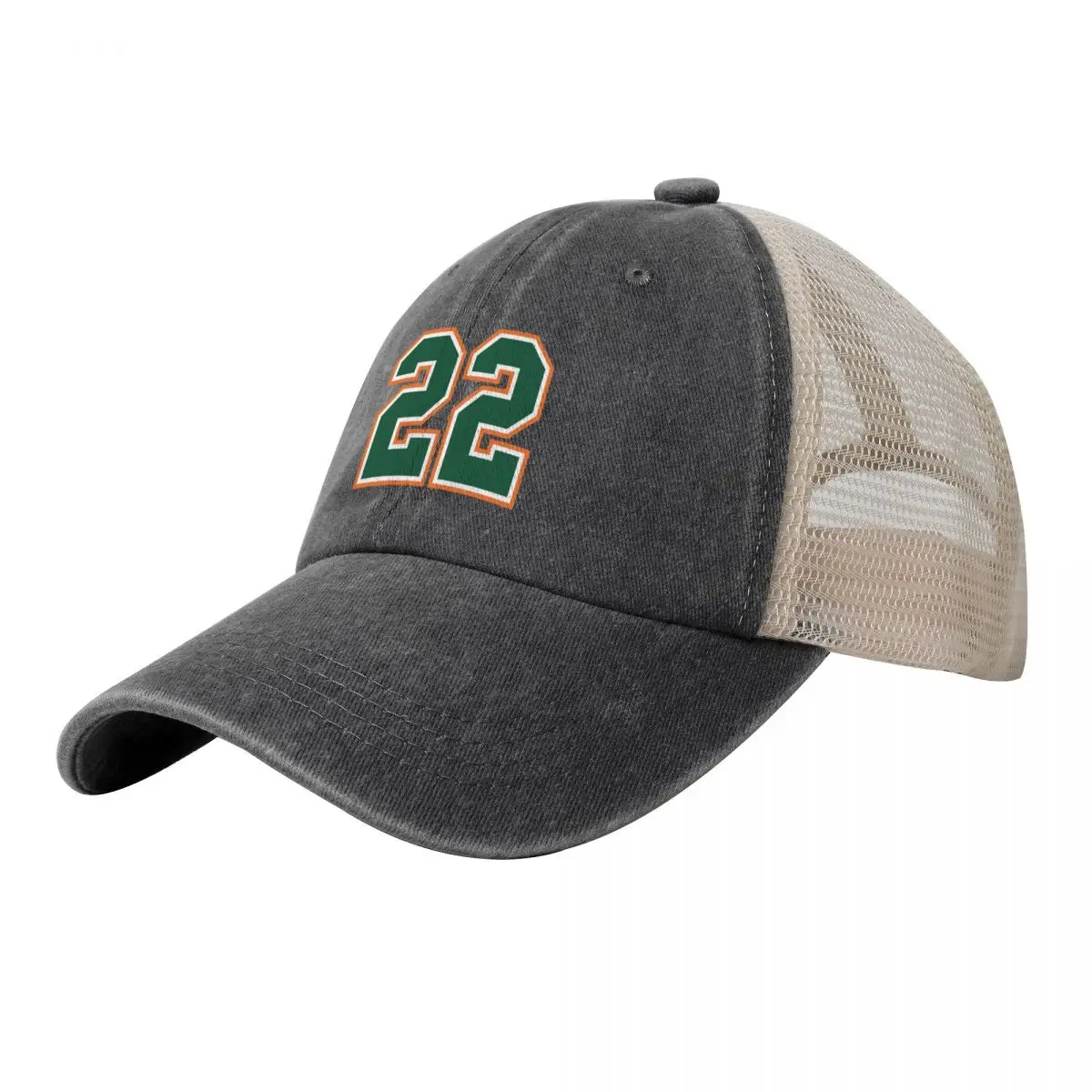 

22 Jersey Number Number twenty-two Straight From Miami Cowboy Mesh Baseball Cap Fluffy Hat Gentleman Hat Women's Hats 2024 Men's