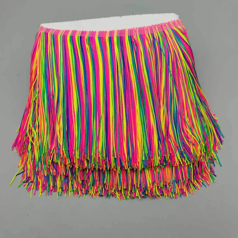 a Large Number of Spot Goods15Centimeter Wide Thickened Colorful Nylon Fringe Latin Dance Tassel Lace Clothing Accessorie