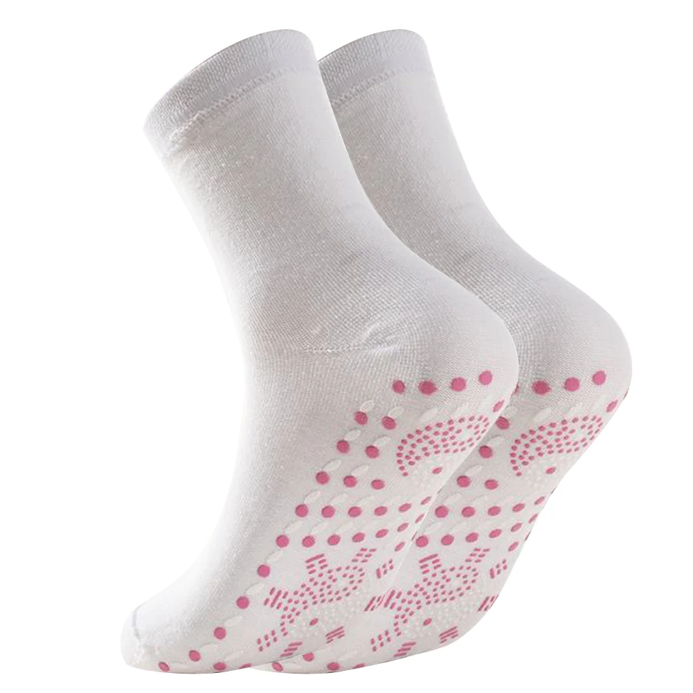 1pair Unisex Winter Warm Self-Heating Health Socks Pain Relief Outdoor Anti-Cold Therapy Magnetic Thermal Stockings Men/Women
