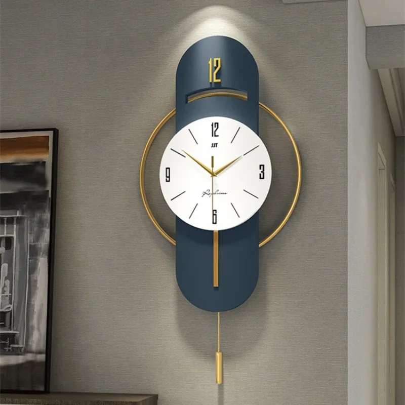 Large Wall Clock with Pendulum for Living Room Home Decor Wall Clocks Modern Design Swing Digital Wall Watch 1