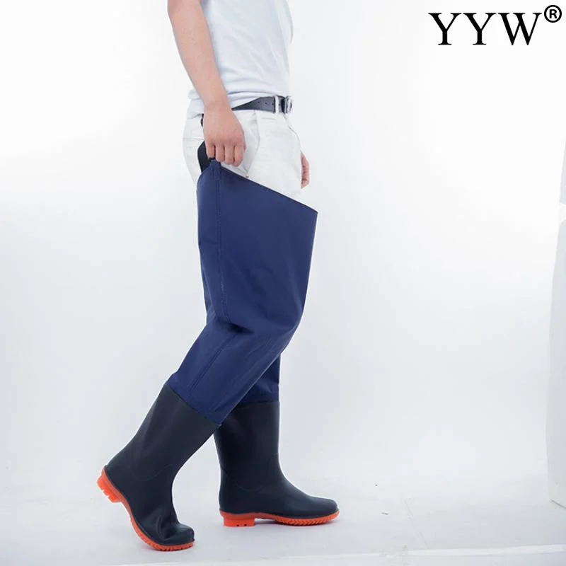 Fly Fishing Waders Fishing Boots Men Women Waterproof Fishing Waders Pants Half-Body Rain Pants With Boots Thickened Over-The-Knee Ultra-High Tube Wading Shoes