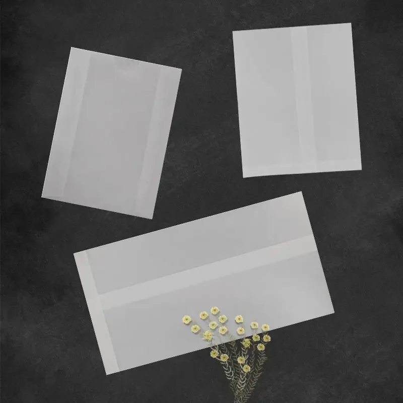 Mini Envelopes 50pcs/lot Translucent Jewelry Storage Bag Card Earring Necklace Gift Packaging Wedding Envelopes