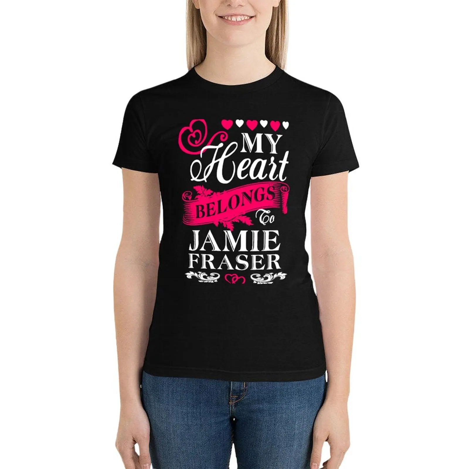 MY HEART BELONGS TO JAMIE FRASER T-Shirt aesthetic clothes Aesthetic clothing graphics T-shirts for Women