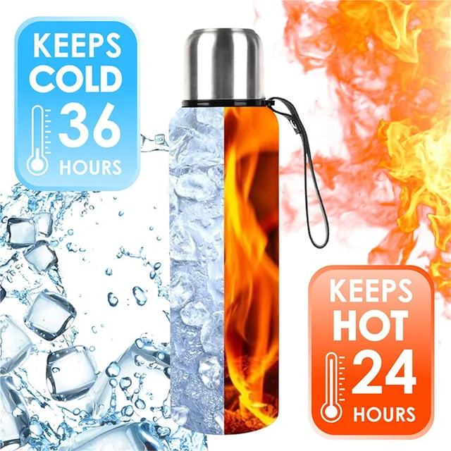 Large Capacity 500/1000ml Thermal Bottle Vacuum Double Wall 304 Stainless Steel Hot Cold Water Flask Thermos Coffee Mug 2