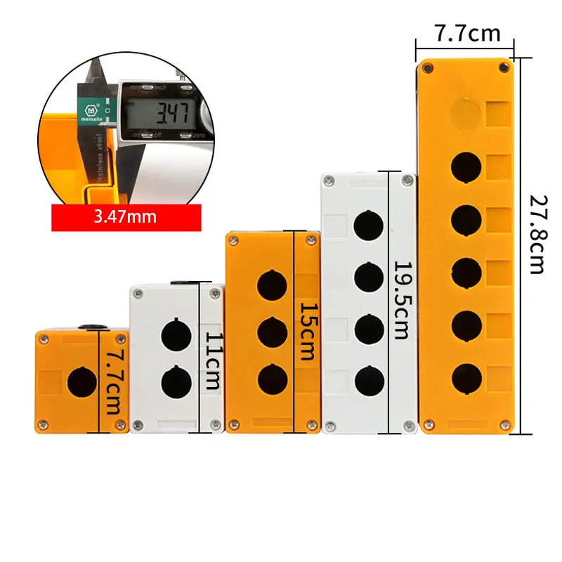22mm Waterproof Push Button Switch Box One Hole Suit For Control Emergency Stop Rotary Interruptor Yellow/Gray Protection BX1-22