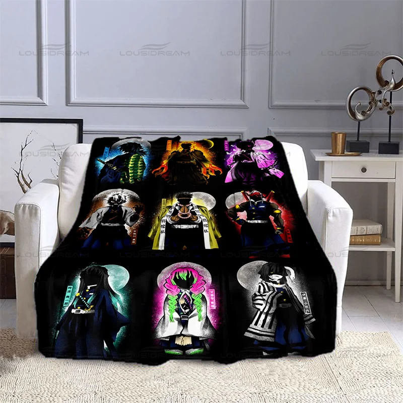 

Popular Animation Demon Slayer Character Decoration Blanket Cartoon Flannel Thin Blanket Portable Home Travel Office Blanket