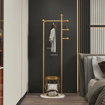 Nordic Metal Coat Racks Modern Home Furniture Living Room Bedroom Floor Clothes Storage Rack Simple Light Luxury Marble Hanger 1