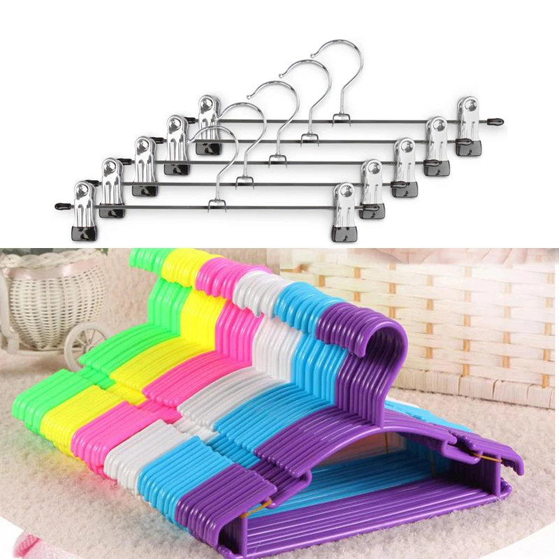 10 Stks/partij Metalen Kleerhangers Broek Rok Hanger Multifunctionele  Plastic Sjaal Kleerhanger Hangers Opbergrek Groothandel| | - AliExpress