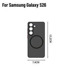 Magnetic Translucent Shockproof Phone Case - Matte Finish (S26 )
