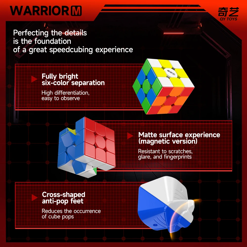 Magic Cube QiYi Warrior Magic Cube 3x3 Magnetic UV Educational Puzzle Magic Cube Toys Children Kids Gift Toy Cubo Magico