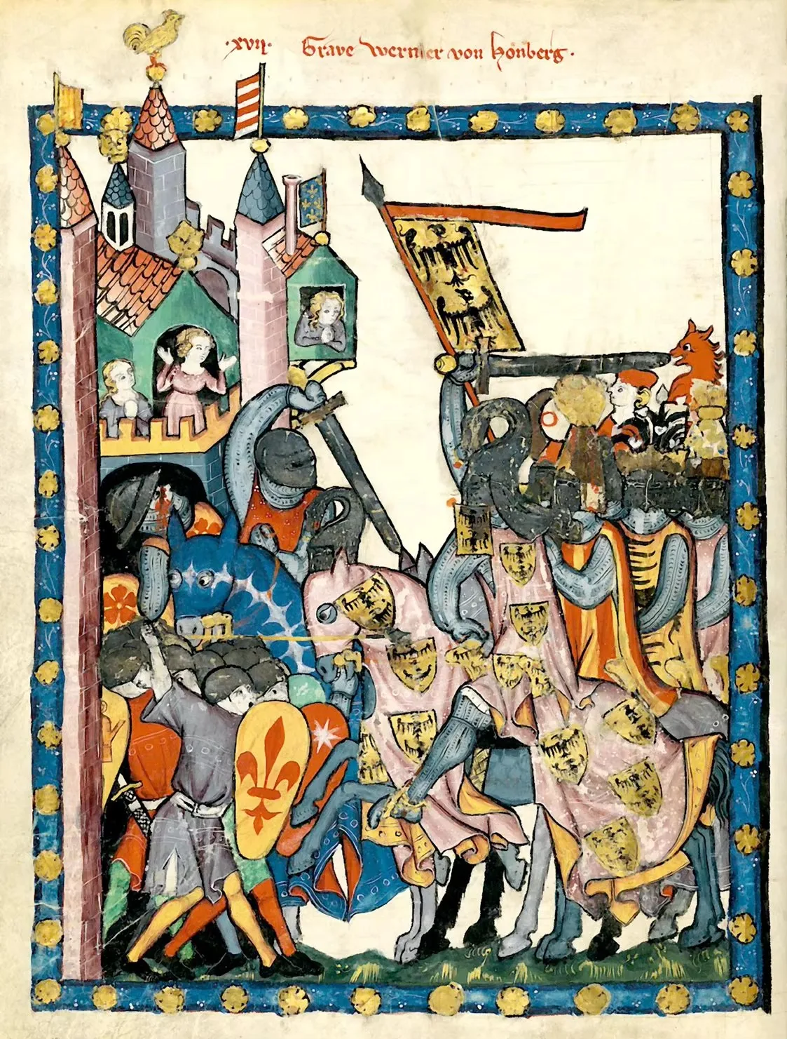 Vintage Medieval Lovers on Horse Canvas Art Print - Retro European Wall Décor