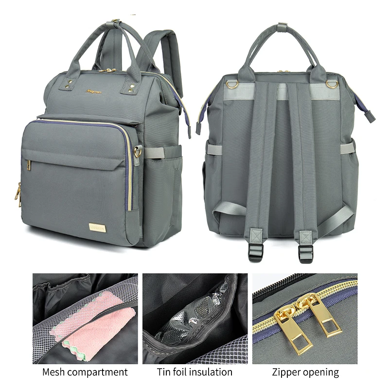 LEQUEEN 2 In 1 Folding Mommy Bag Large Capacity Mother Backpack Diaper Stroller Bags For Babies Diaper Bag Organizer Handbag 3