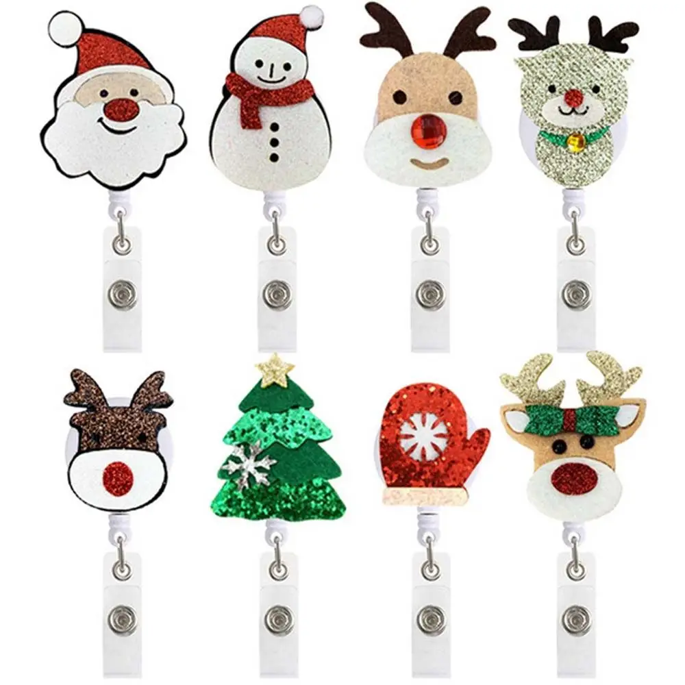 

Nurse 360 Degree Rotation Office Worker ID Card Chain Clip Christmas Badge Holder Retractable Badge Reel Clip Belt Clips