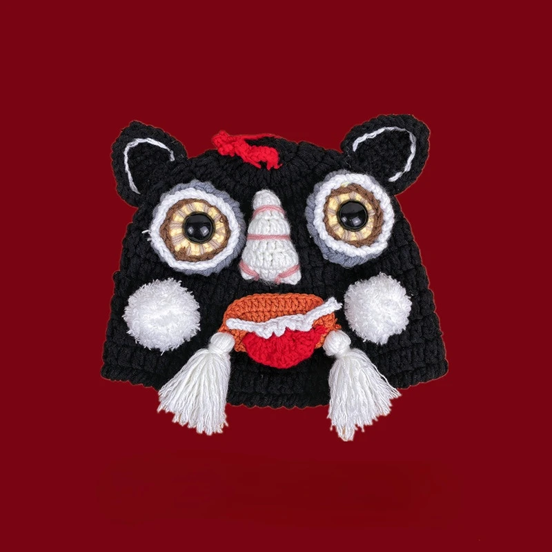

Tiger Hat Parent-child Traditional Ethnic Style Knitted Basin Hat Handmade Children's Wool Hat