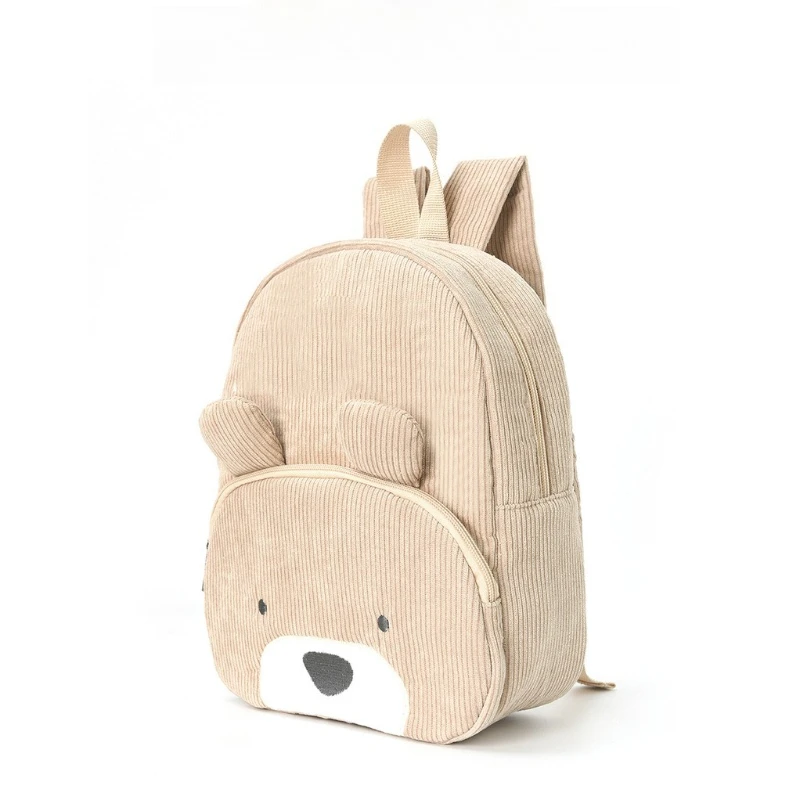 1PC Corduroy Backpack Large Capacity Cartoon Unicorn School Bag Lightweight Wear Resistant Fashion Student Daily Backpack 2