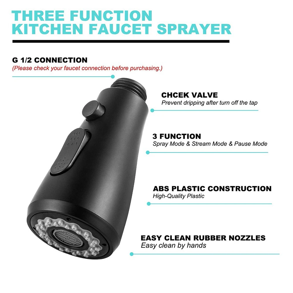360&deg; Faucet Sprayer Head Universal Rotation Pull Out Spray Kitchen Tap Replacement faucet sprayer