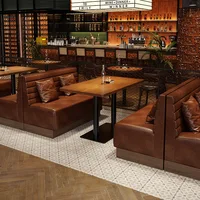 Retro Bar Dining Table and Chair Combination Booth Table Chair Dining Table Western Restaurant Bar Table and Chair 2
