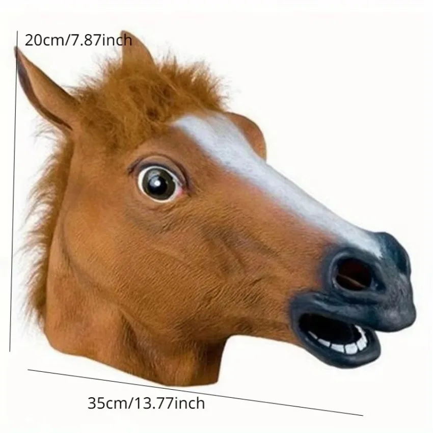 1 Pcs Simulation Horse Head Mask Cosplay Costume Party Funny Festival Horse Head Mask Headgear Creative Animal Role-playing Tool