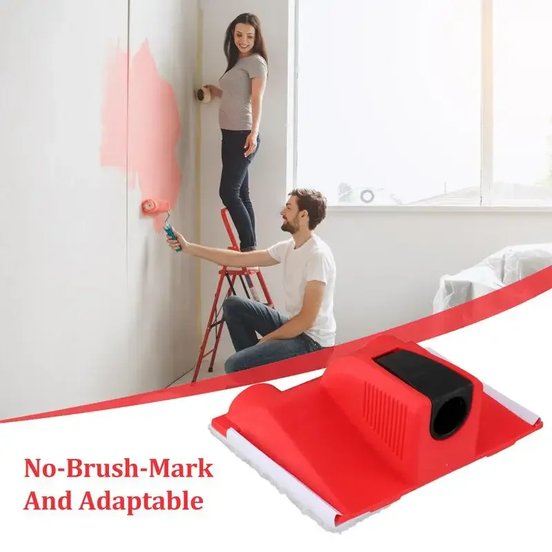 Paint Edge Trimmer Kit – Adjustable Paint Pad Applicator With 2 Refill Pads, For Walls, Ceilings, Trim & Baseboards, Red
