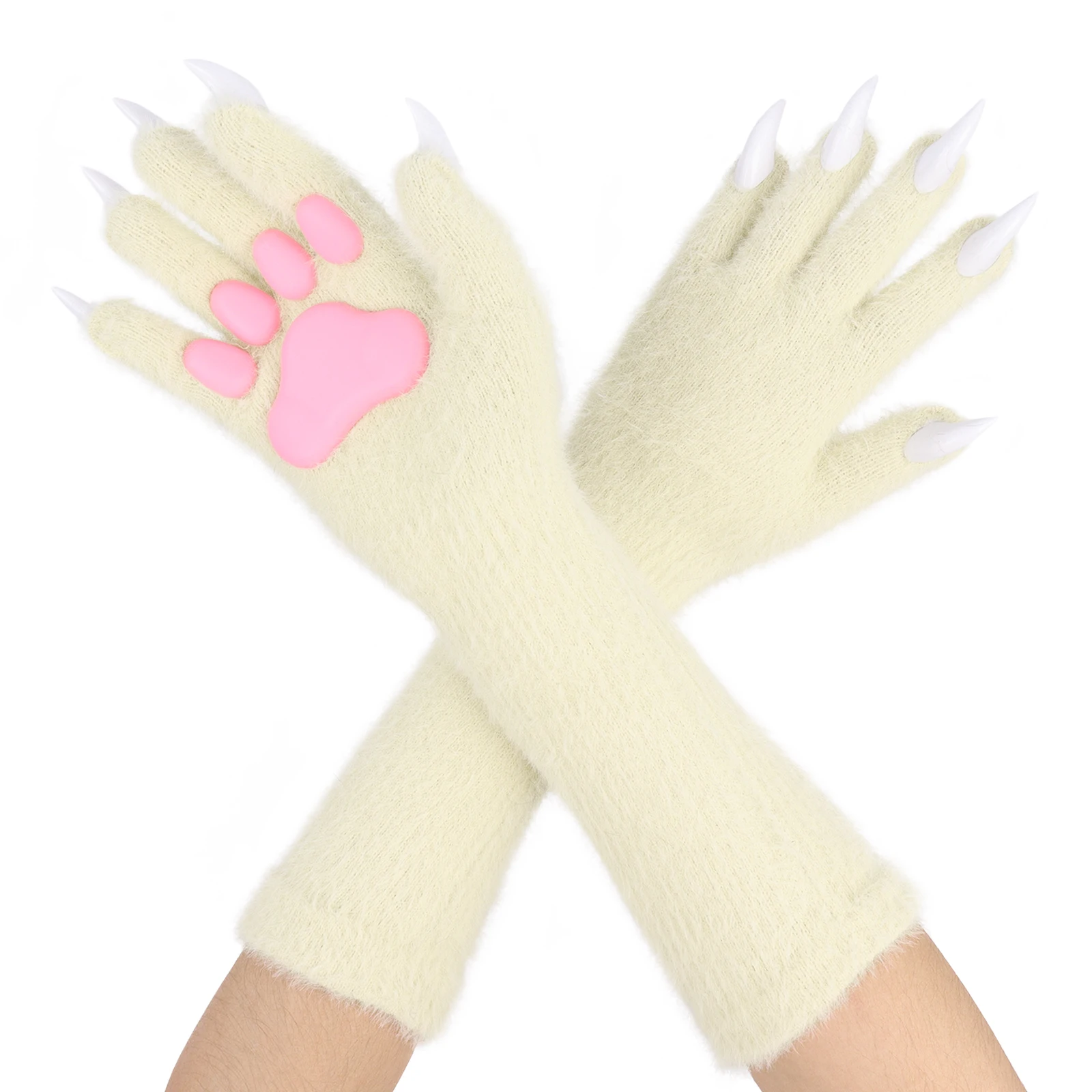 Tierpfoten-Handschuhe mit Katze, Bär, Fuchs, Wolf, Hundeklauen, Pads für Party, Cosplay – Detail 7