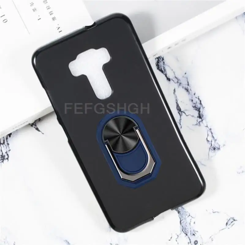 For ASUS ZenFone ZE552KL Case Back Finger Ring Soft TPU Silicone
