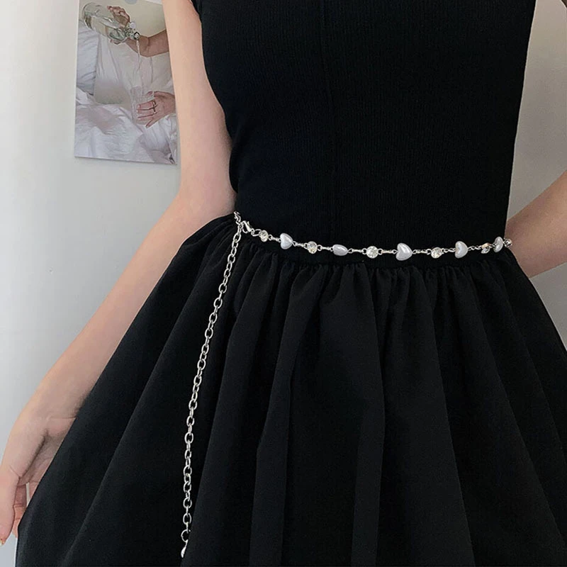 Weibliche Mädchen Mode elegante Perle Hüftgurt Frauen Kleid Herz Perle Taille Kette Dekoration Bund Hochzeit Accessoires