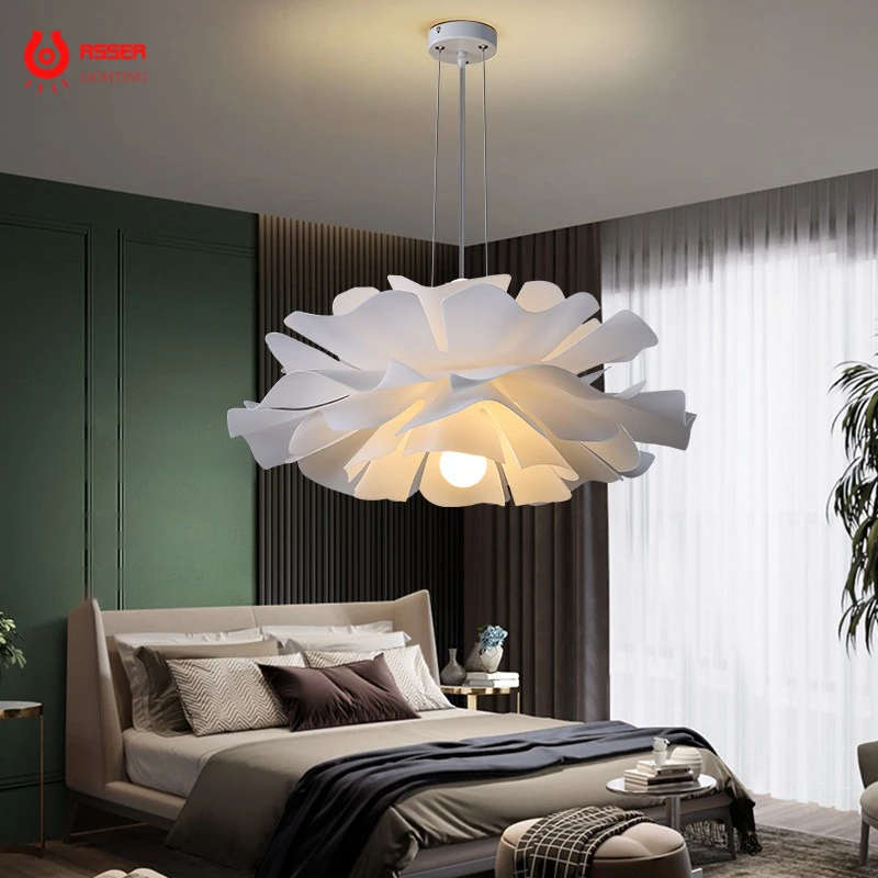 

RSSER Ceiling Pendent Light Simple Modern LED Warm Indoor Lighting Nordic Designer Senior Petal Room Chandelier 2022 Lighting