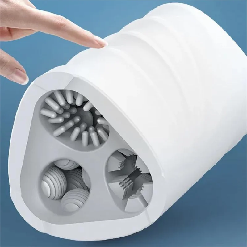 Male Sex Toys 3 Hole Design Masturbator Cup Soft Pussy Vacuum Pocket Cup for Men Adult Endurance Exercise Sex Products