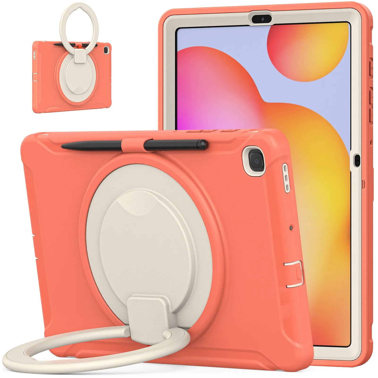 

Compatible with Tab S6 Light SM-P610P615P615P619 2020 2022 Heavy duty sturdy resistant housing with housing bracket protective