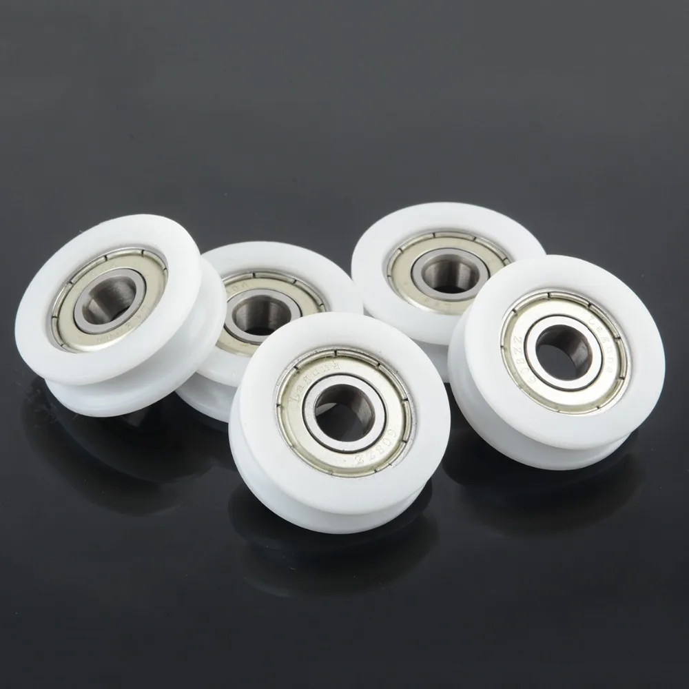 10pcs Sliding Door Roller sliding door roller sliding door pulley U groove 8x30x10mm POM caoted 608zz bearing Pulley Wheels for 3mm rope w/ Bearing