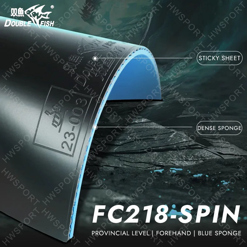 DOUBLE FISH Table Tennis Rubber Provincial Level FC218 Spin Control Ping Pong Rubber with Pre-tuned High Elasiticity Sponge table tennis rubber table tennis sponge