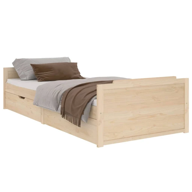 Estructura De Cama Madera Maciza De Pino 90x200 Cm