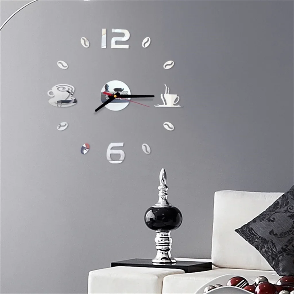 DIY Silver Coffee Cup Digital Wall Clock 2 | DIY Silver Coffee Cup Digital Wall Clock 2