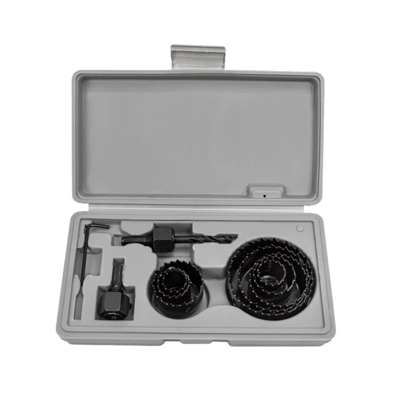 

11Pcs Woodworking Hole Opener Set Wood Gypsum PVC Plastic Circular Drilling Bit LDE Downlight Drilling Tools Daquan Durable