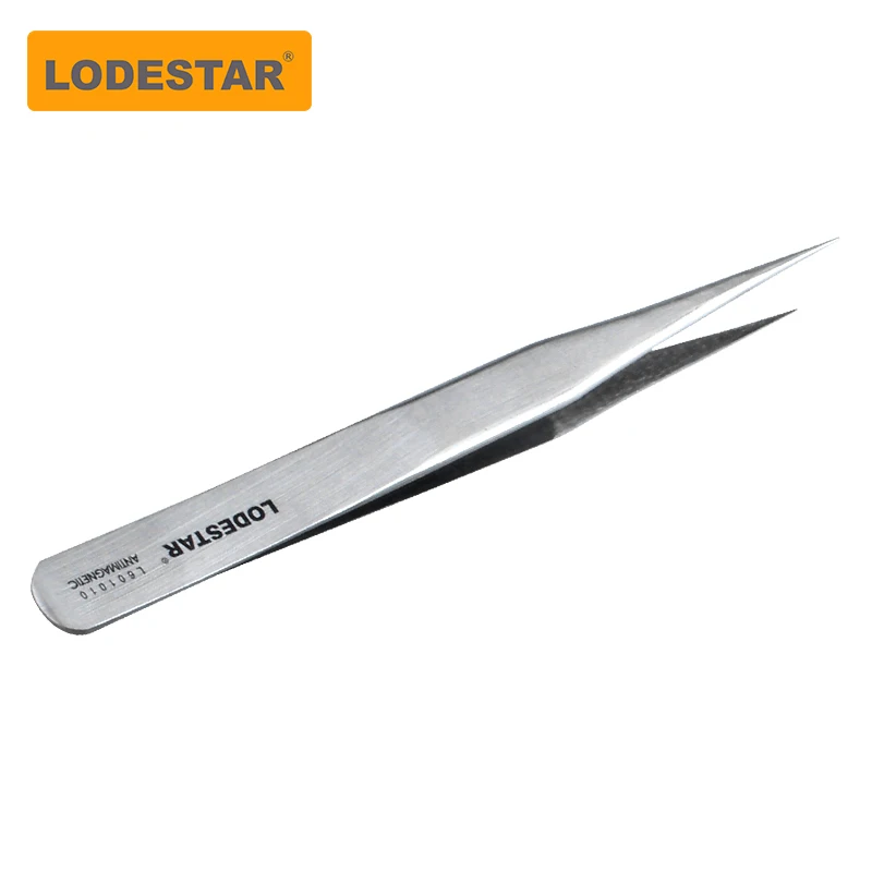 LODESTAR 정전기 방지 스테인리스 스틸 핀셋, 아이폰 유지 보수, 산업용 정밀 곡선 스트레이트 핀셋