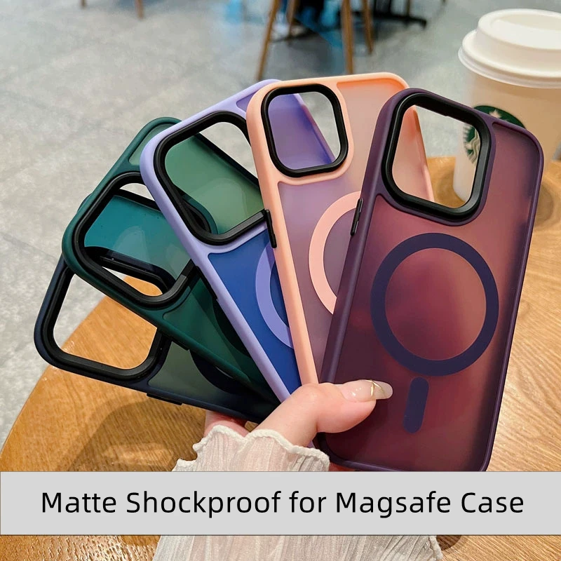Custodia Magnetica Per IPhone 15 YUANDMI – Sottile E Opaca Con Protezione Fotocamera – Rosso E Rosa